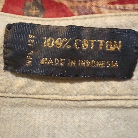 Chaps Ralph Lauren Red Floral Short Sleeve Shirt - Size L - Picture 5 of 6